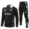 Manchester United Sweat d'Entraînement Quarter-Zip 2024-25 Noire Pour Homme